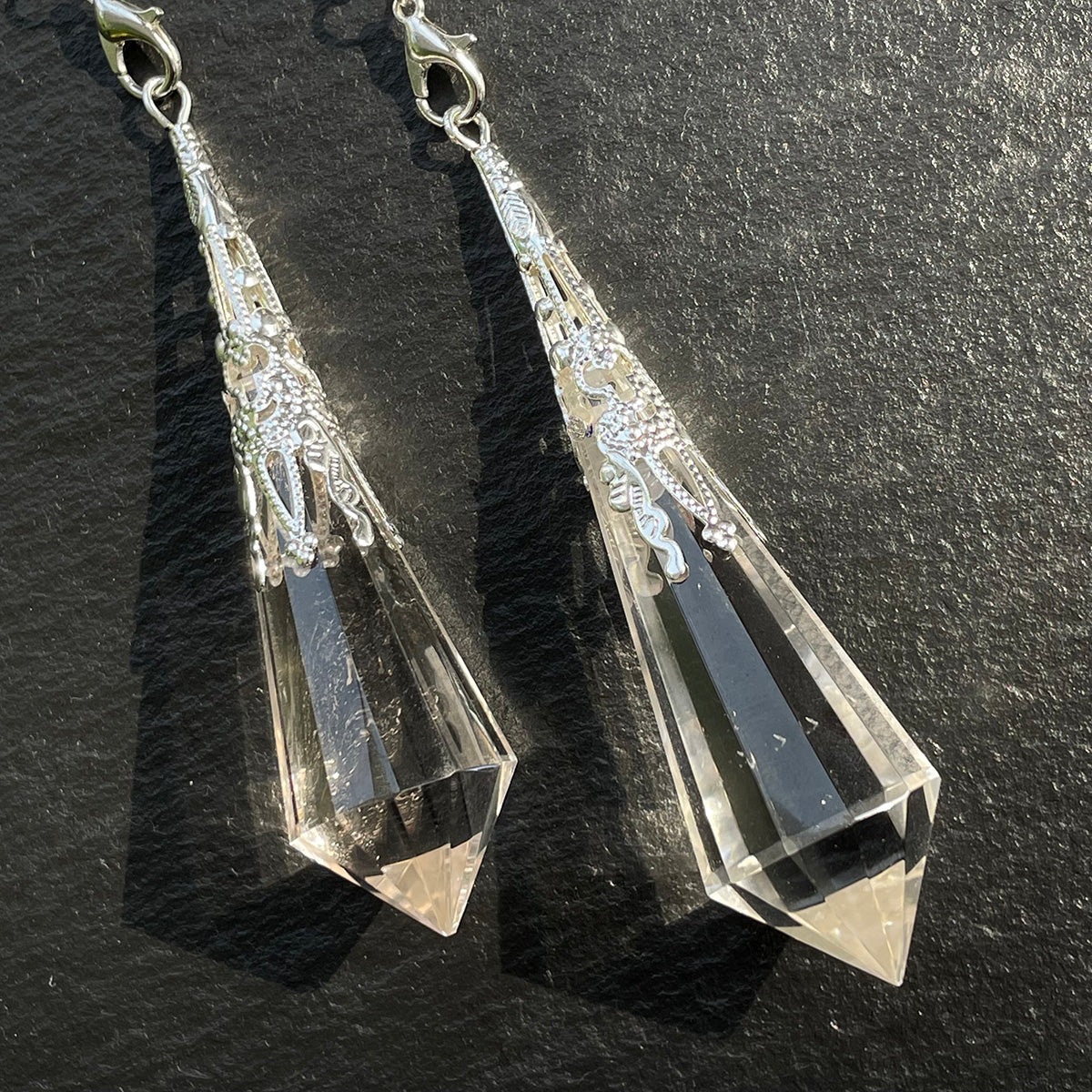 Faceted Clear Quartz Pendulum for Divination & Dowsing