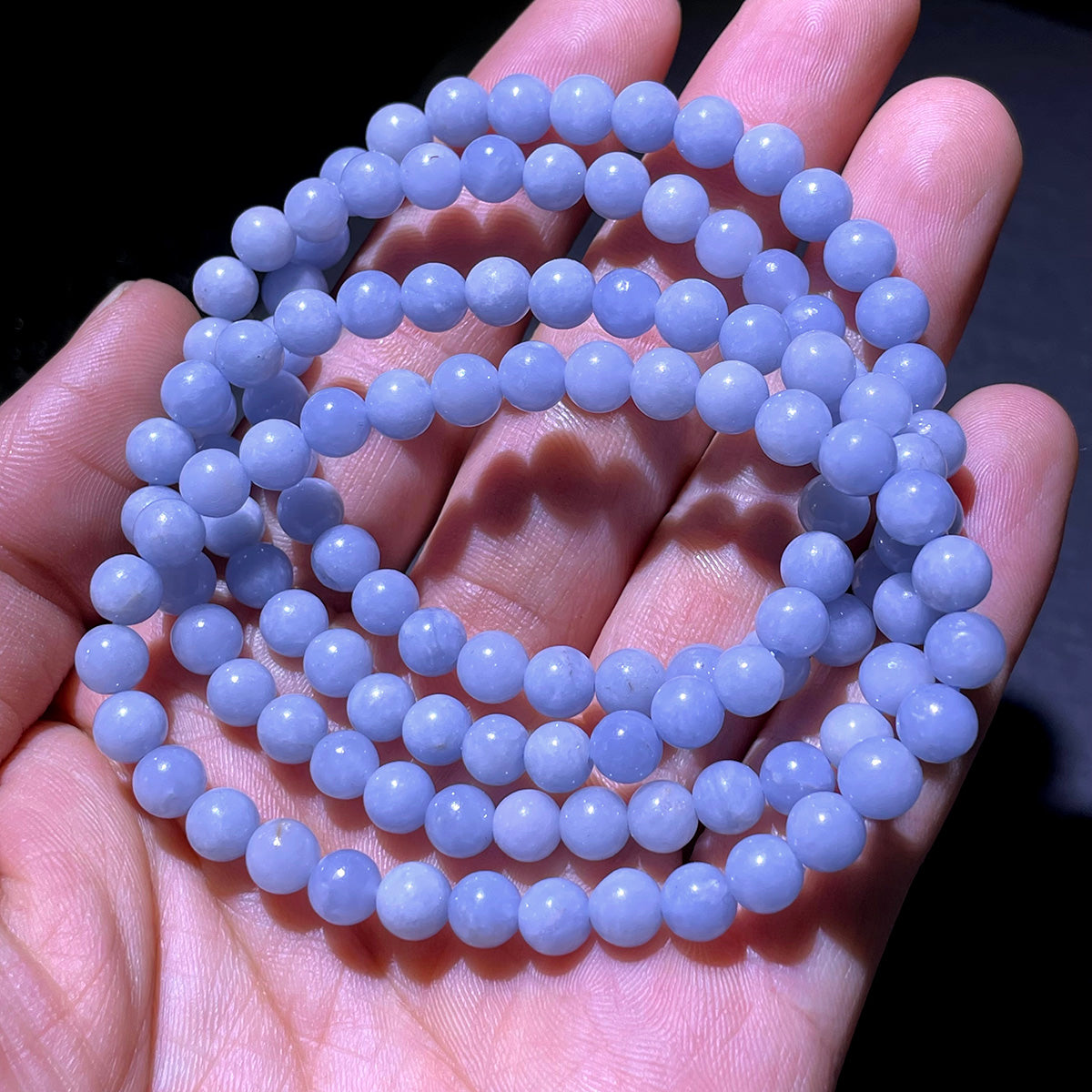 Angelite Bead Bracelet 6mm