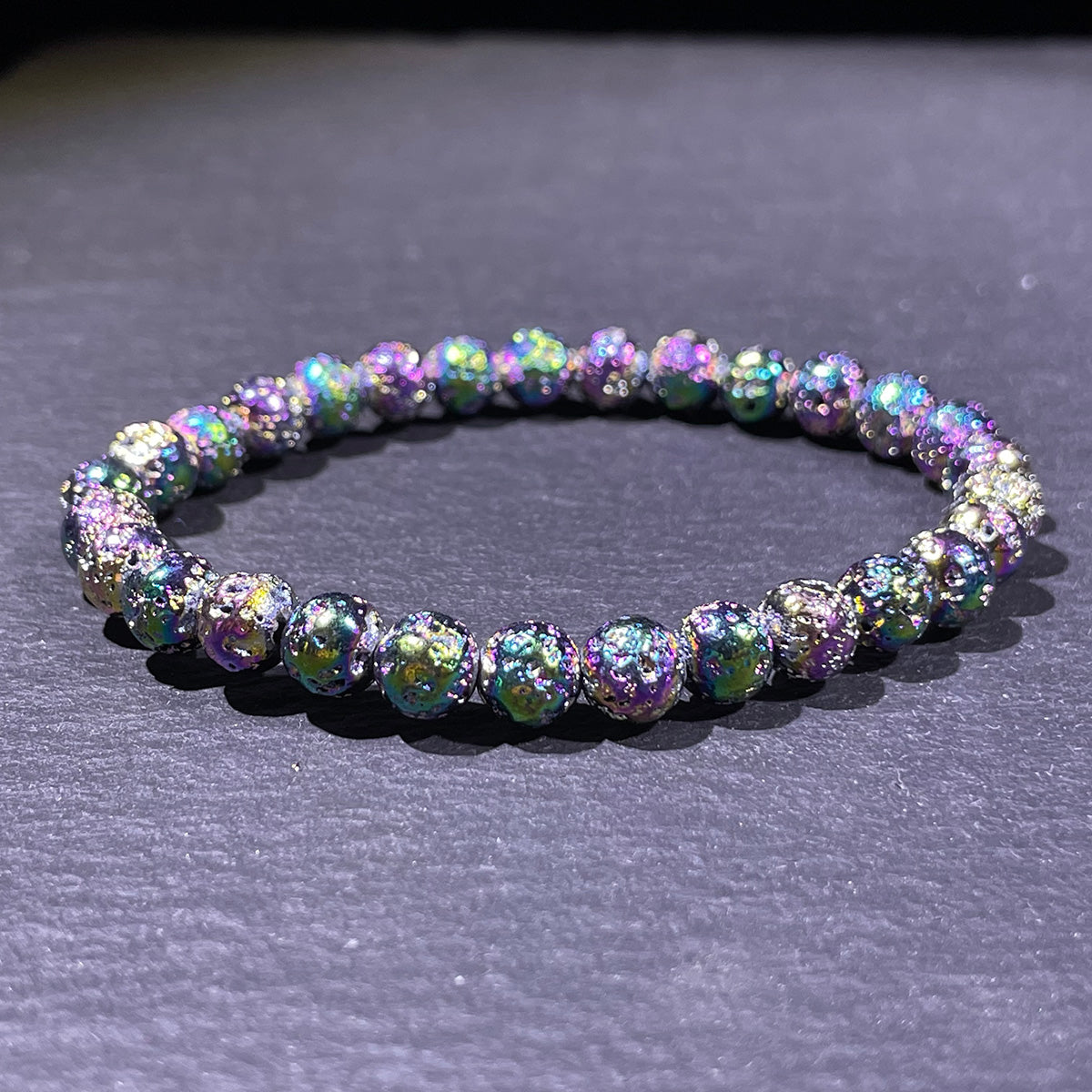 Aura Lava Rock Stone Bracelet 6mm