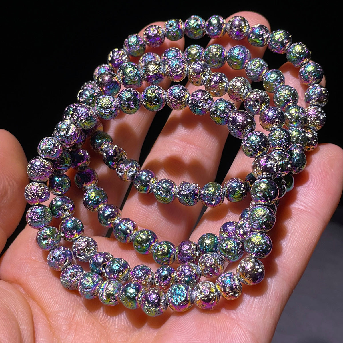 Aura Lava Rock Stone Bracelet 6mm