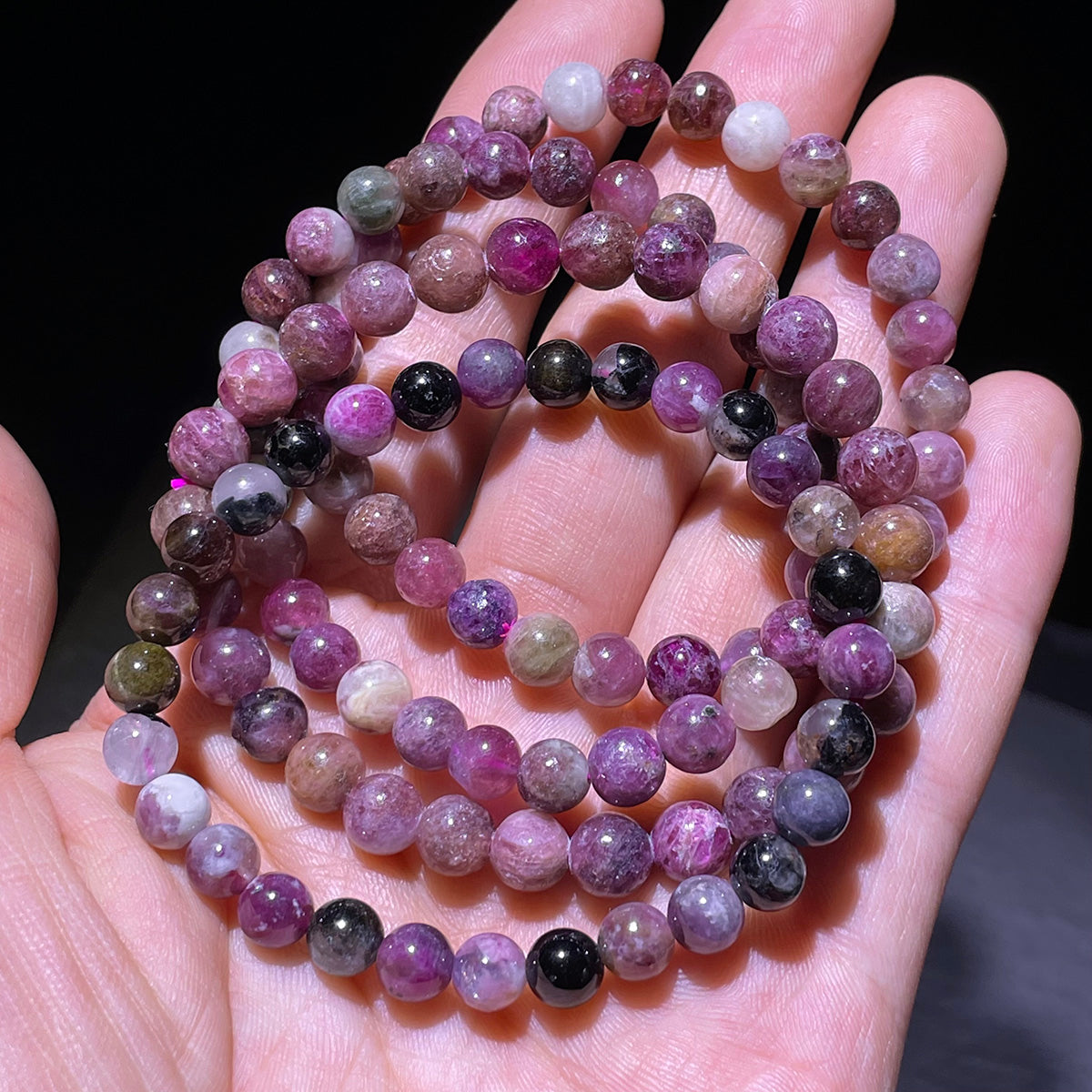 Tourmaline Bead Bracelet 6mm