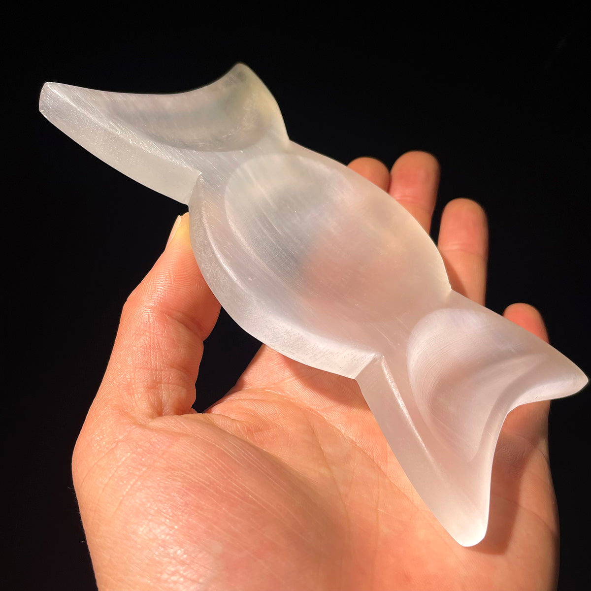 Selenite Triple Moon Goddess Charging Bowl - Crystal Cleansing & Altar Dish