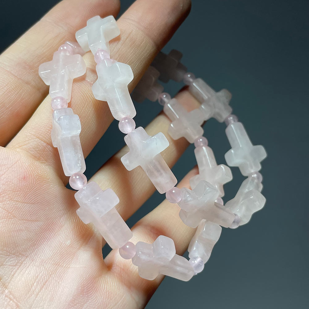 Natural Gemstone Cross Bracelet | A Symbol of Faith & Protection