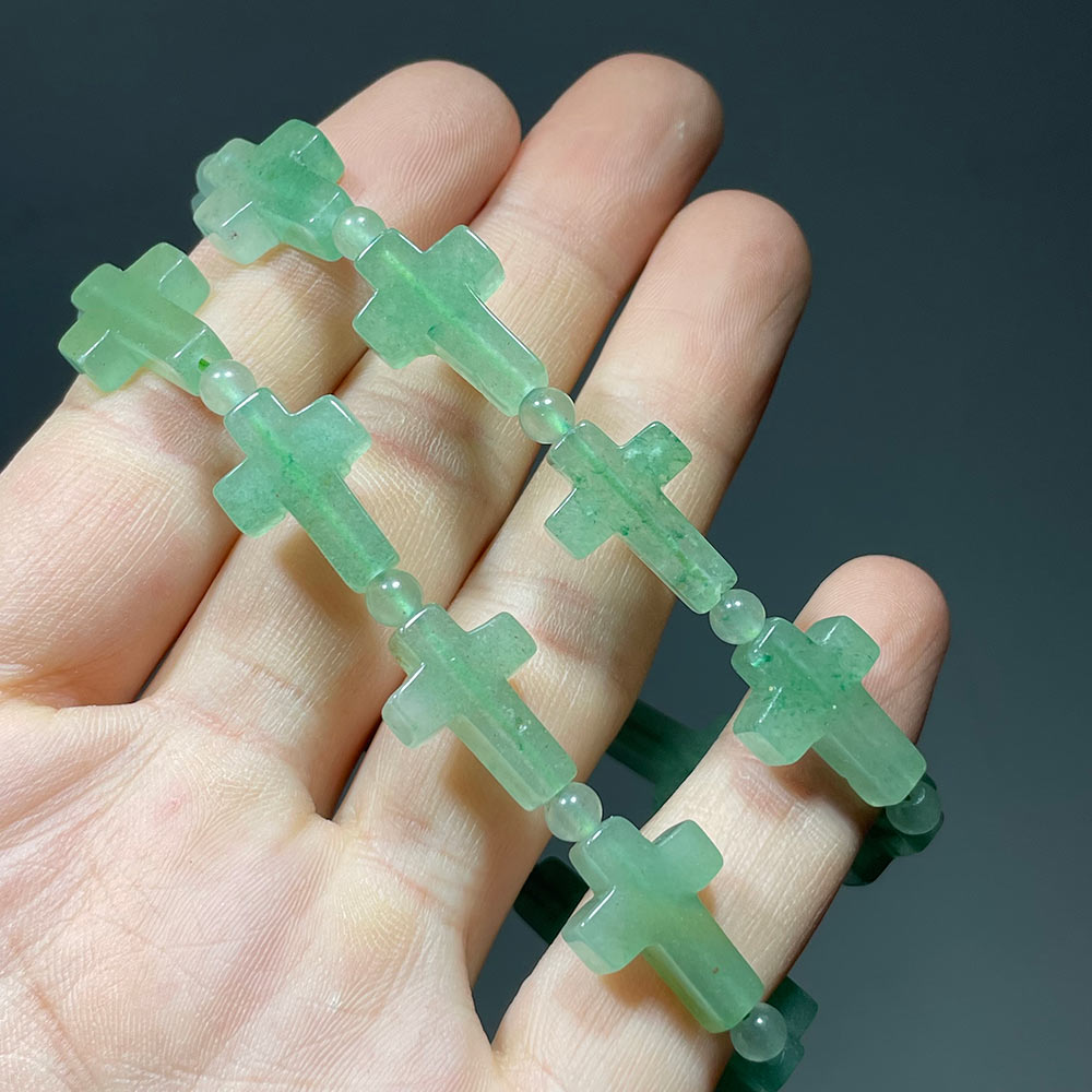 Natural Gemstone Cross Bracelet | A Symbol of Faith & Protection