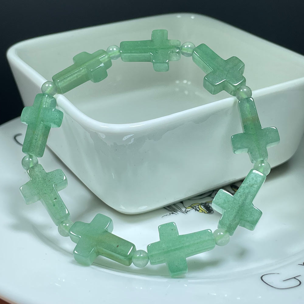Natural Gemstone Cross Bracelet | A Symbol of Faith & Protection
