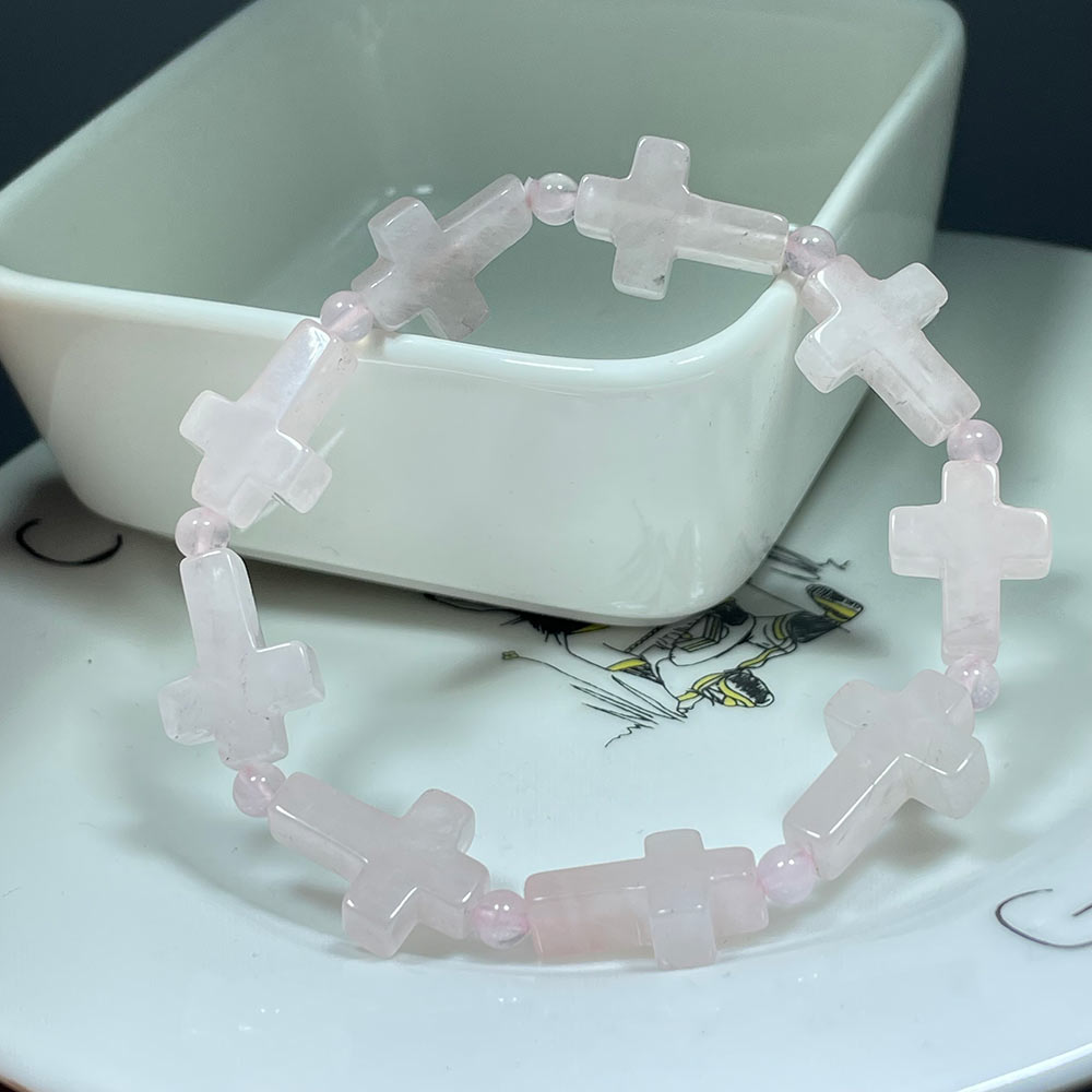Natural Gemstone Cross Bracelet | A Symbol of Faith & Protection