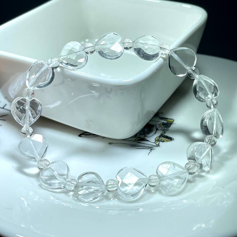 Faceted Crystal Heart Bracelet | Choose Your Healing Stone