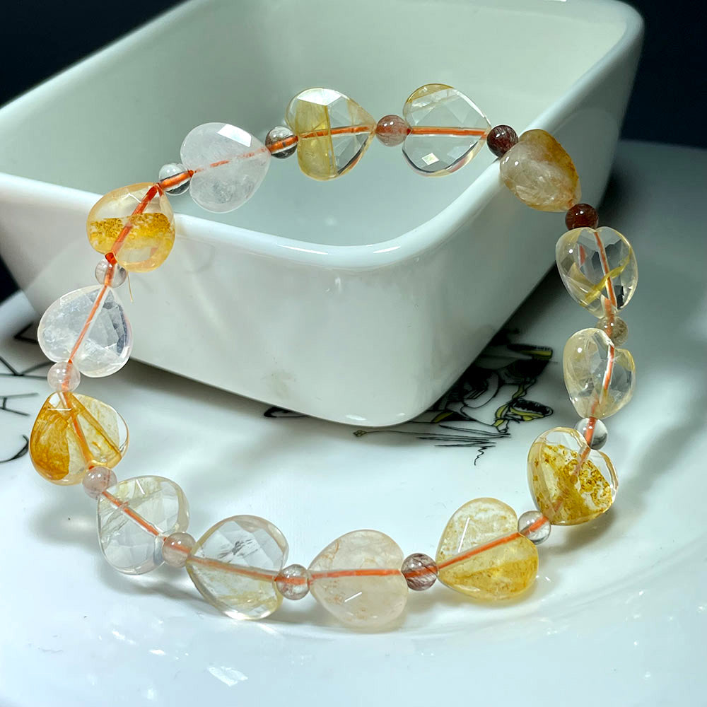Faceted Crystal Heart Bracelet | Choose Your Healing Stone