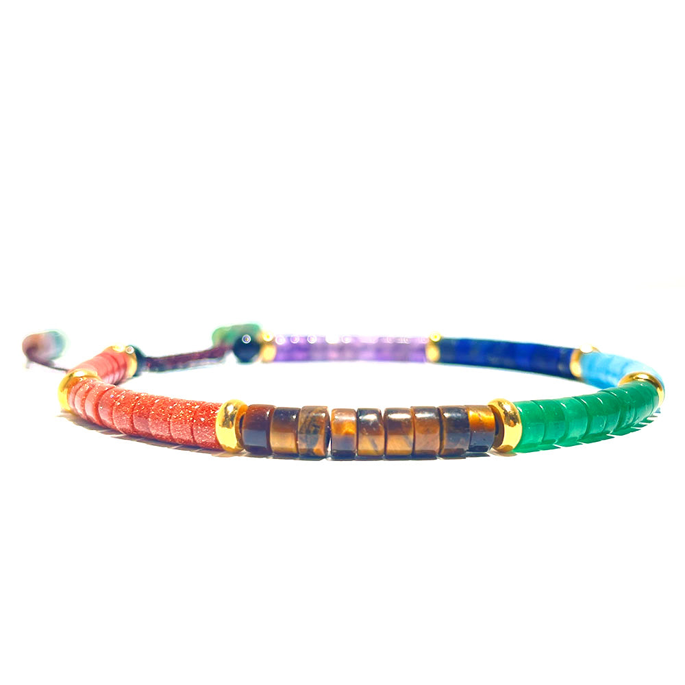 Adjustable 7 Chakra Gemstone Bracelet for Men & Women