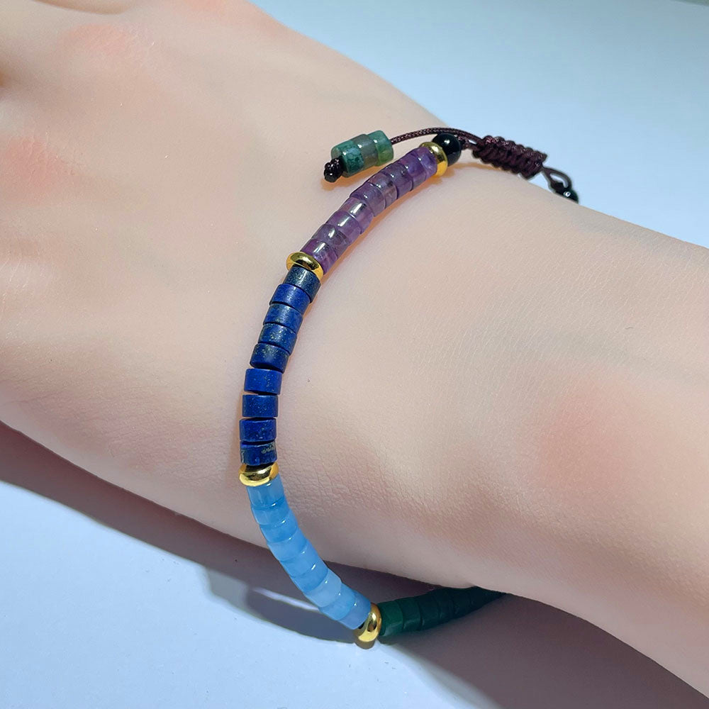 Adjustable 7 Chakra Gemstone Bracelet for Men & Women