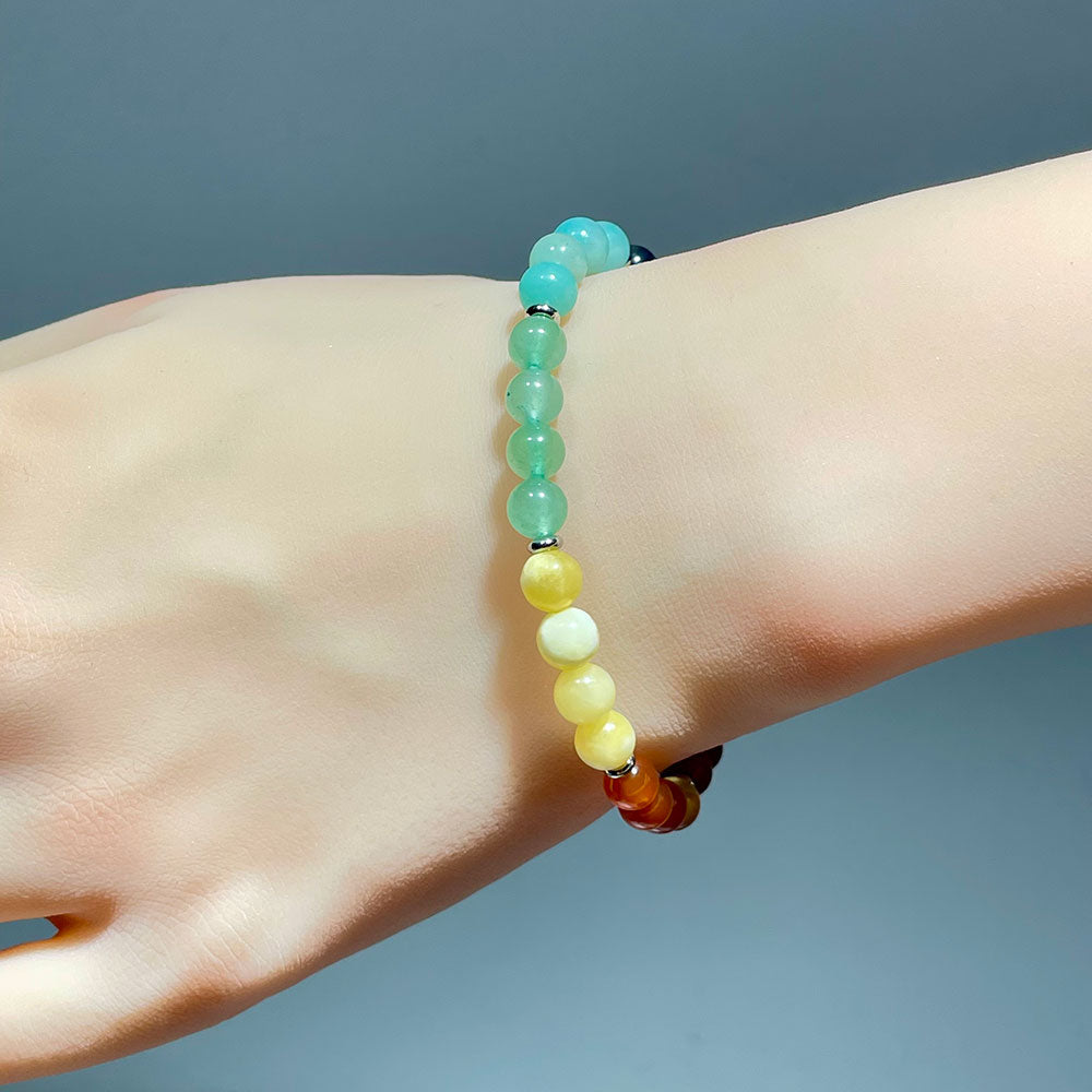Natural 7 Chakra Gemstone Bracelet for Men & Women 6mm