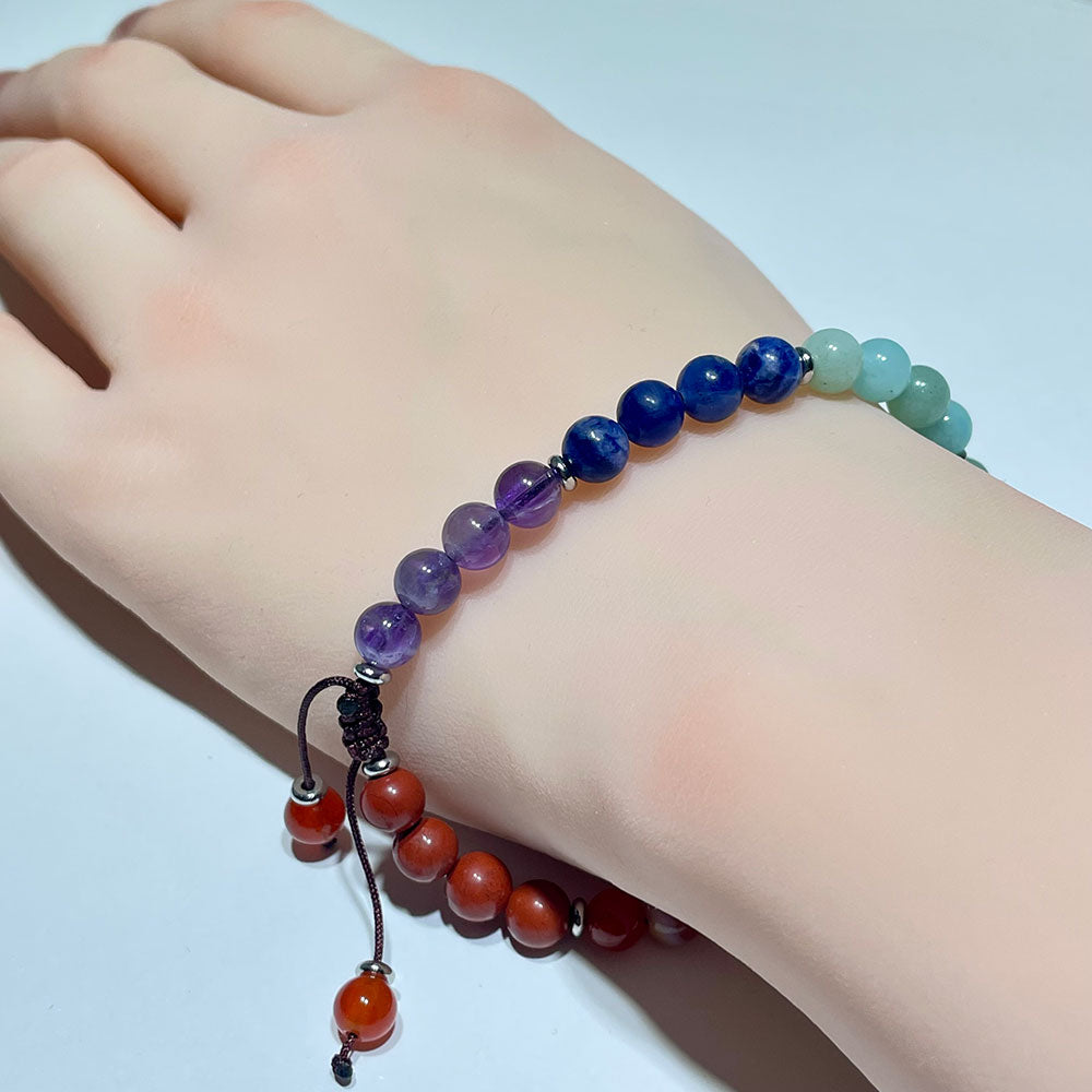 Natural 7 Chakra Gemstone Bracelet for Men & Women 6mm