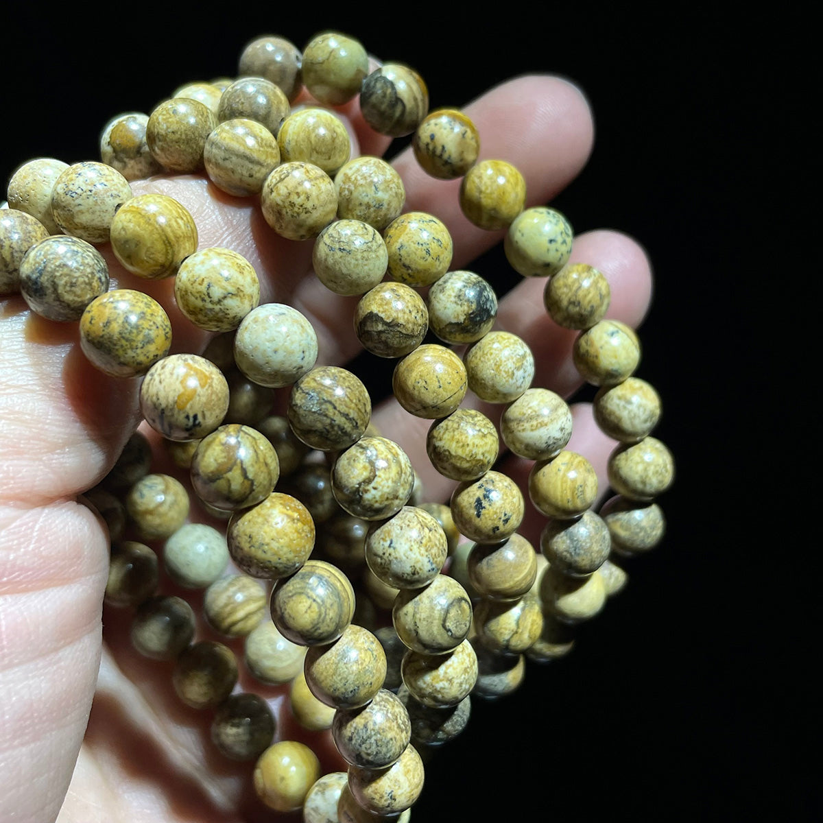 Picture Jasper Bead Bracelet Real Crystal Bracelet Healing Stones Bracelets For Women