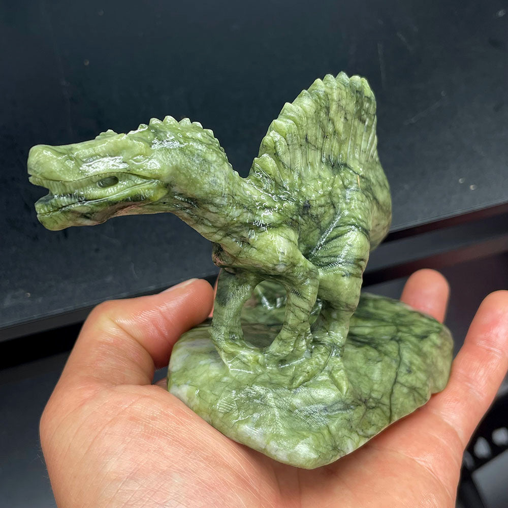 Large 5.7" Spinosaurus Dinosaur Carving – Heavy Natural Mineral Specimen