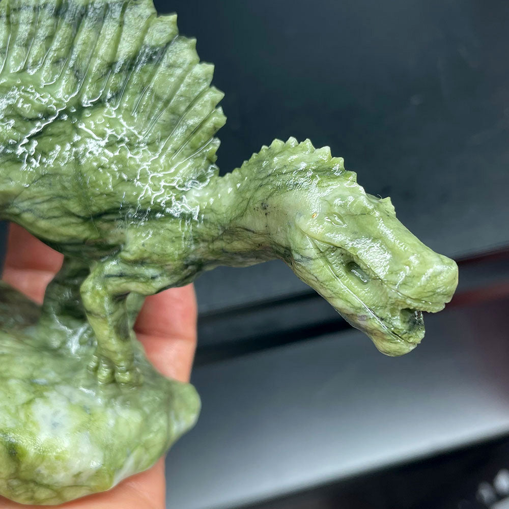 Large 5.7" Spinosaurus Dinosaur Carving – Heavy Natural Mineral Specimen