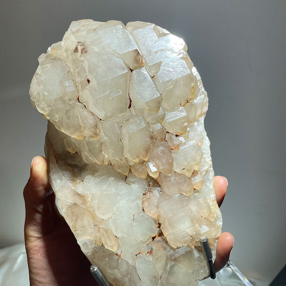 Large Madagascar Elestial Quartz Specimen on Stand – 2.6kg Skeletal Crystal