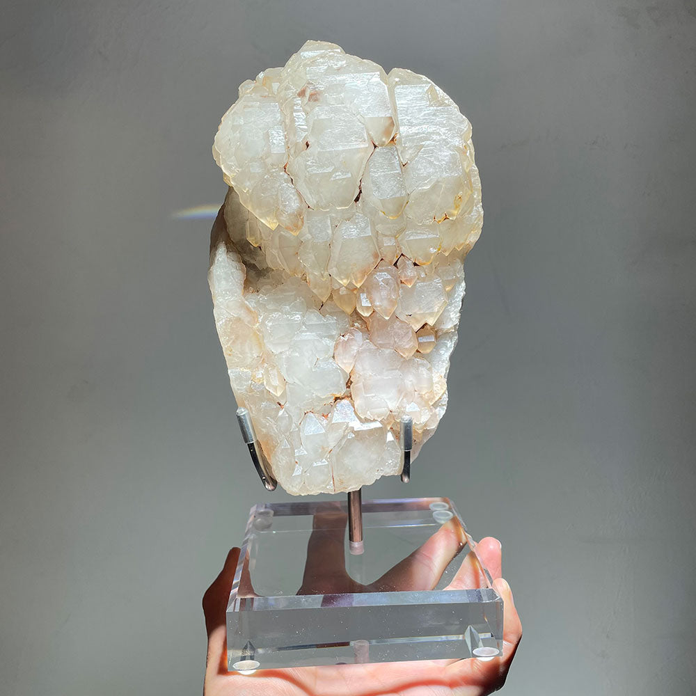 Large Madagascar Elestial Quartz Specimen on Stand – 2.6kg Skeletal Crystal