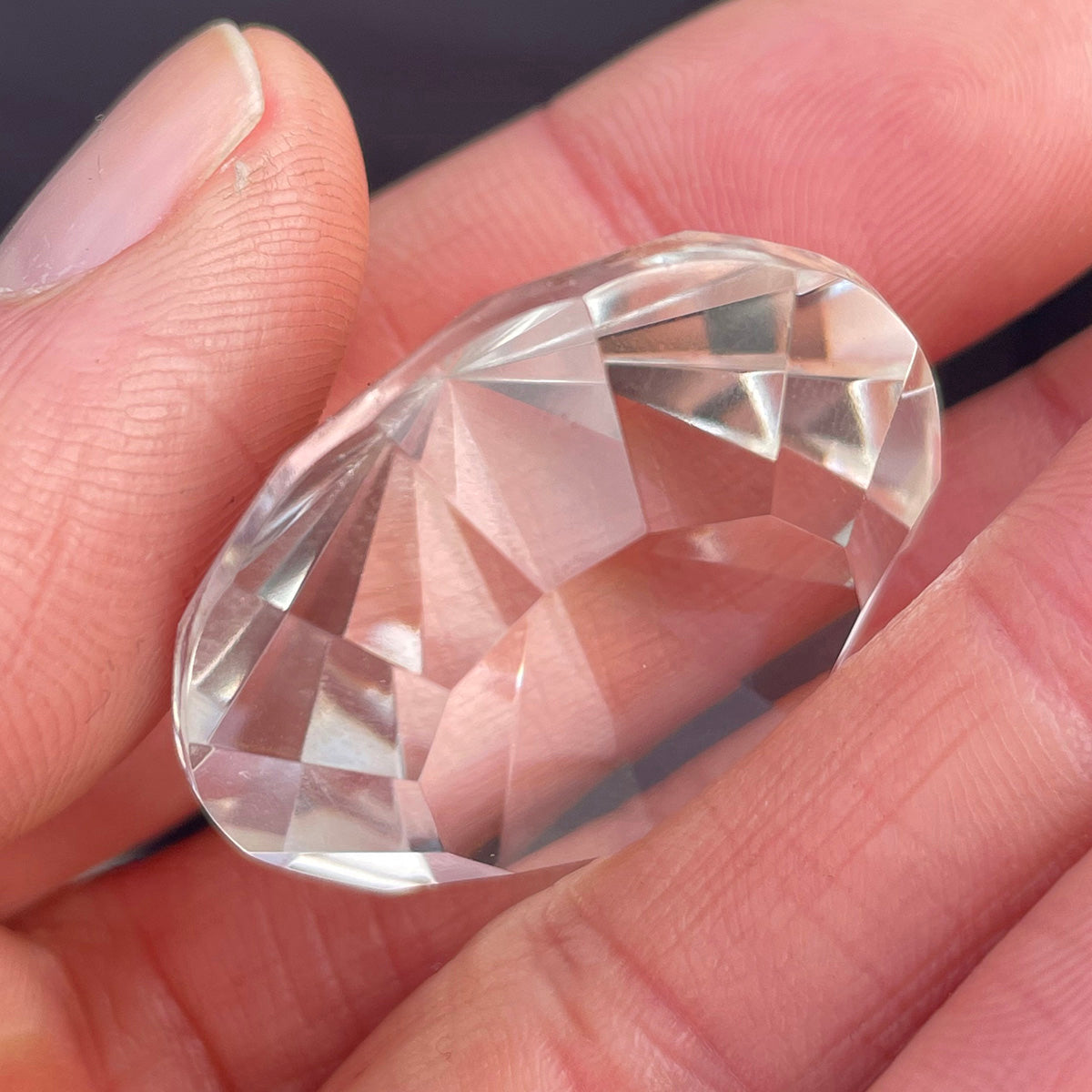 Clear Quartz Diamond Hand Carved Natural Crystals Healing Stone