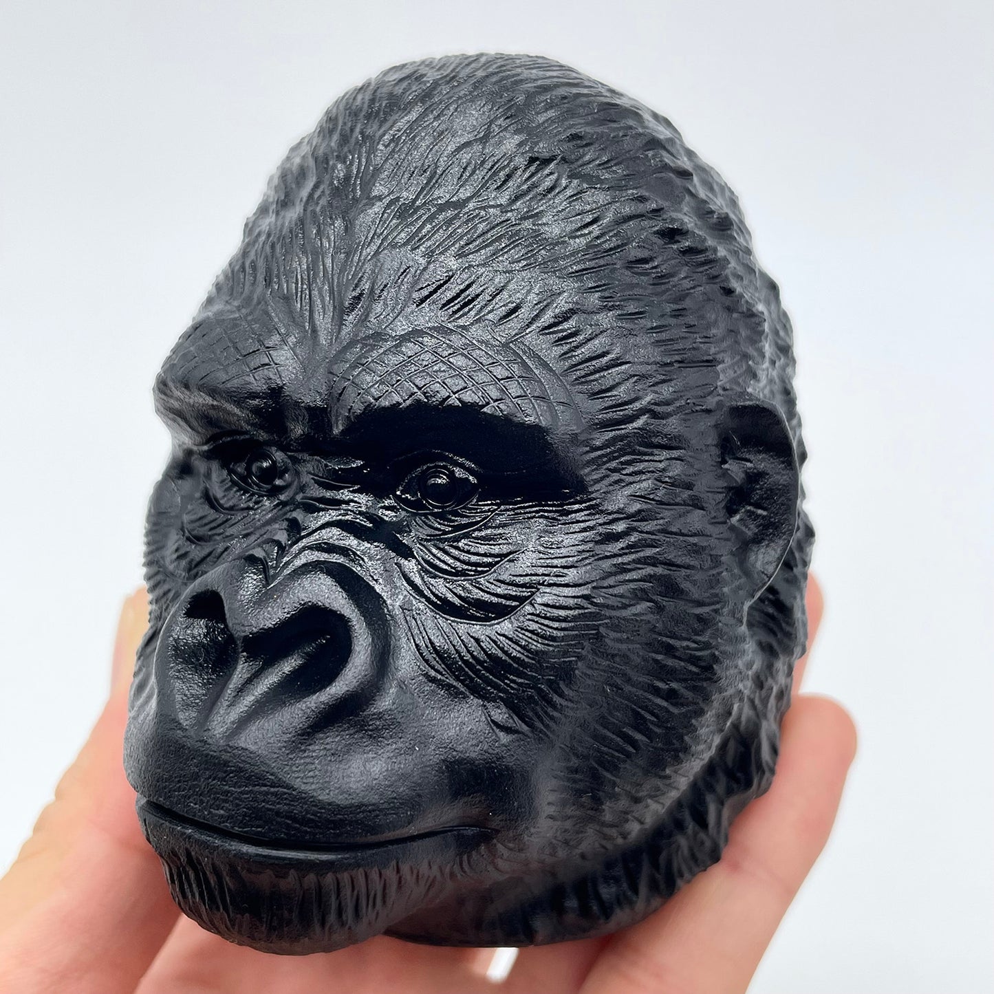 Black Obsidian Gorilla King Kong Crystals Figurine Healing Stone Collectible