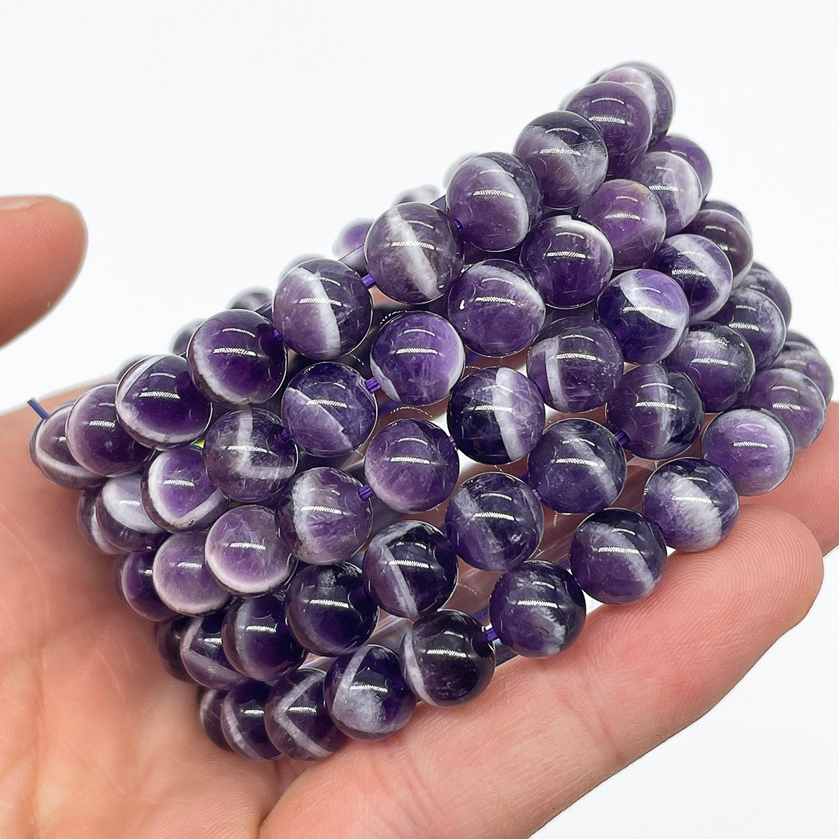 8mm Dream Amethyst Bead Bracelet Crystal Bracelet Healing Stones Bracelets For Women