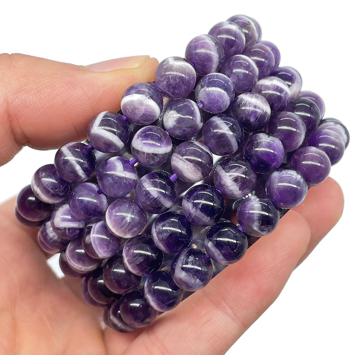 8mm Dream Amethyst Bead Bracelet Crystal Bracelet Healing Stones Bracelets For Women