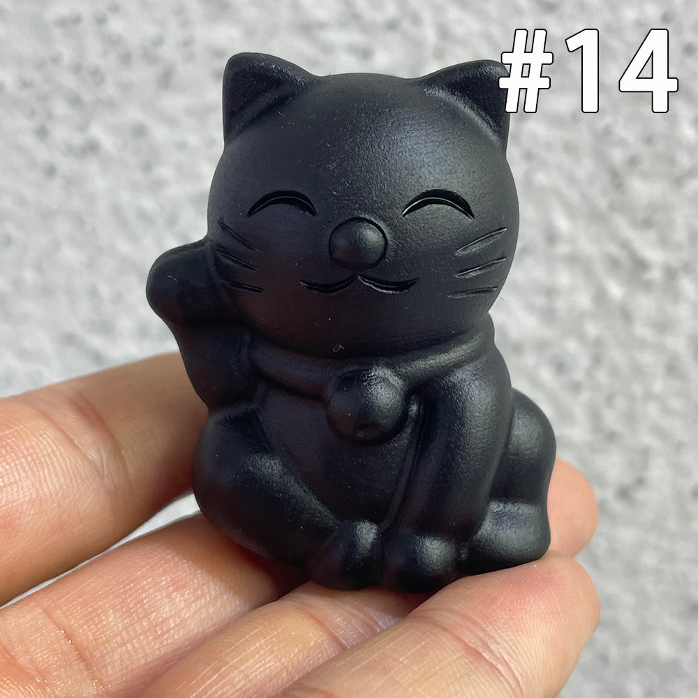 The Perfect Gift for Cat Lovers | Black Obsidian Crystal Cat