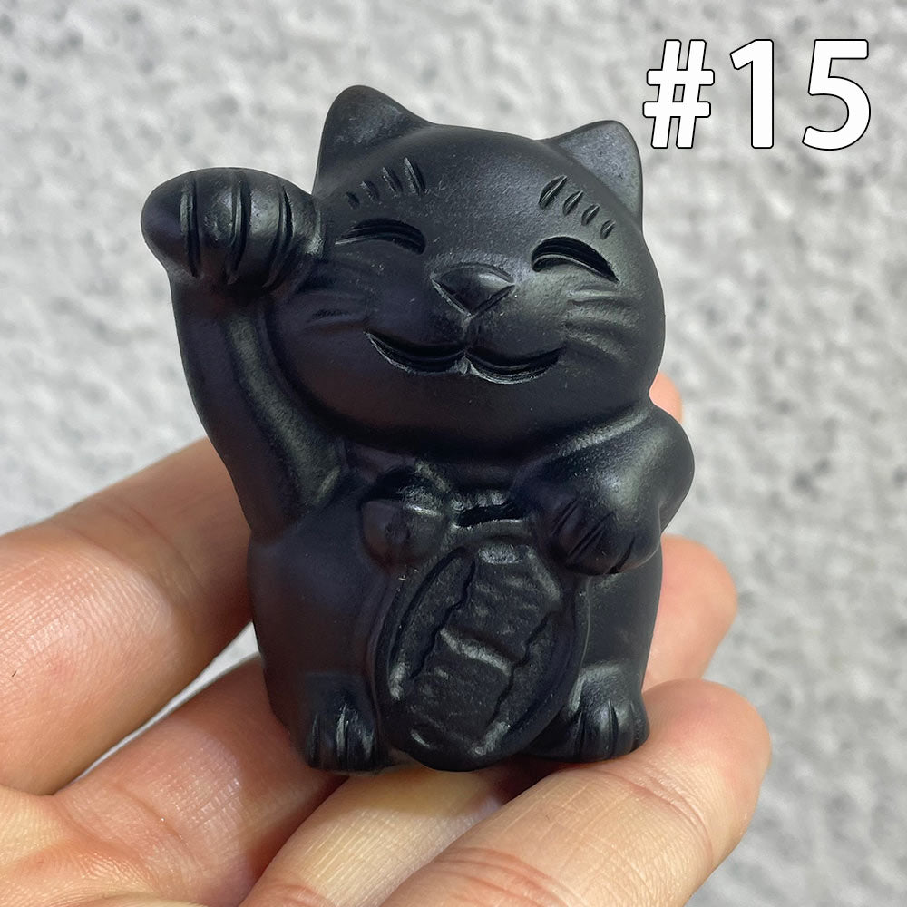 The Perfect Gift for Cat Lovers | Black Obsidian Crystal Cat