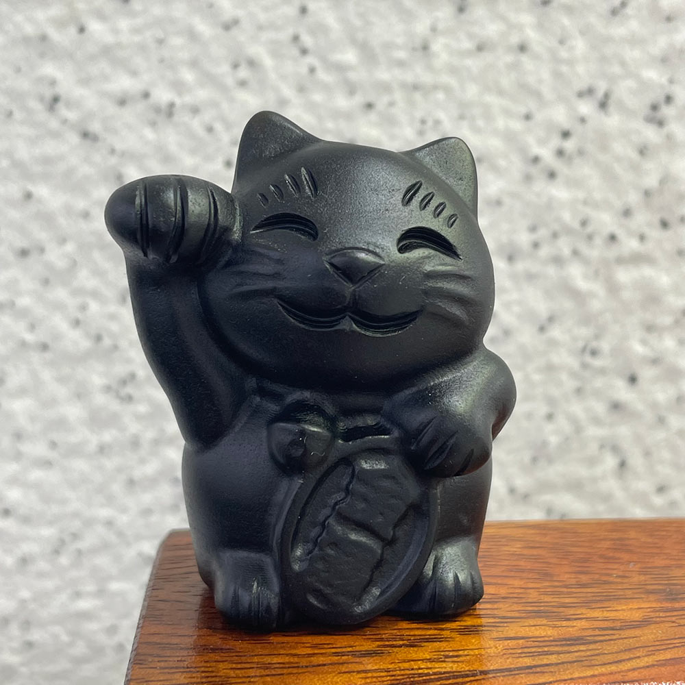 The Perfect Gift for Cat Lovers | Black Obsidian Crystal Cat