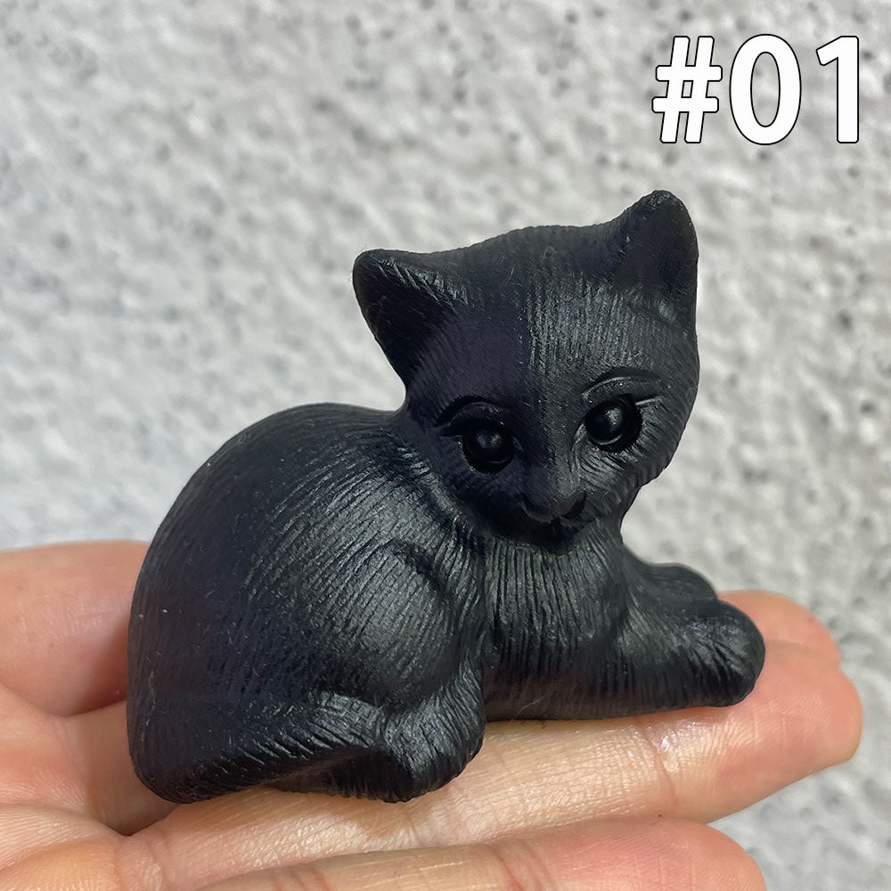 The Perfect Gift for Cat Lovers | Black Obsidian Crystal Cat