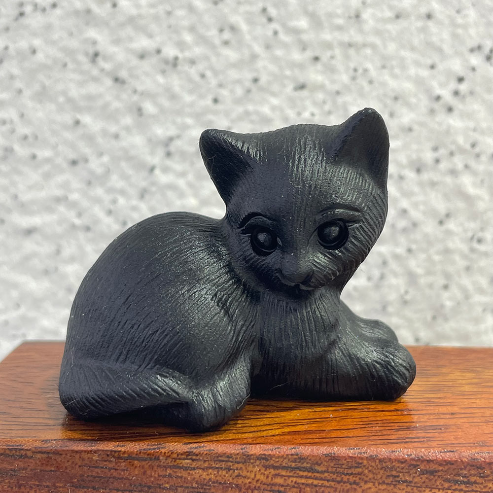 The Perfect Gift for Cat Lovers | Black Obsidian Crystal Cat