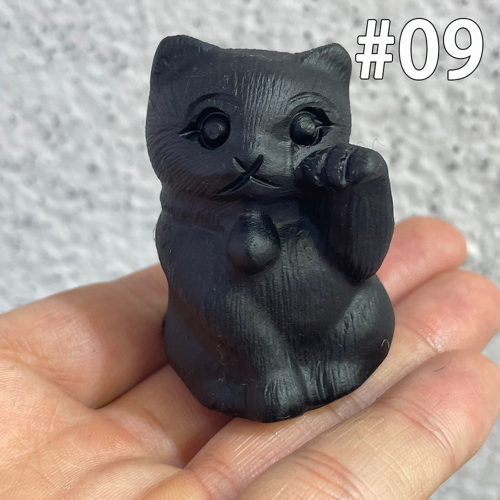 The Perfect Gift for Cat Lovers | Black Obsidian Crystal Cat