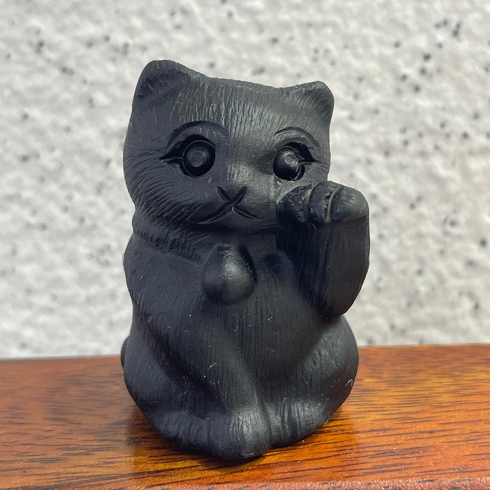 The Perfect Gift for Cat Lovers | Black Obsidian Crystal Cat