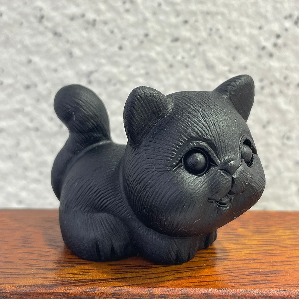 The Perfect Gift for Cat Lovers | Black Obsidian Crystal Cat