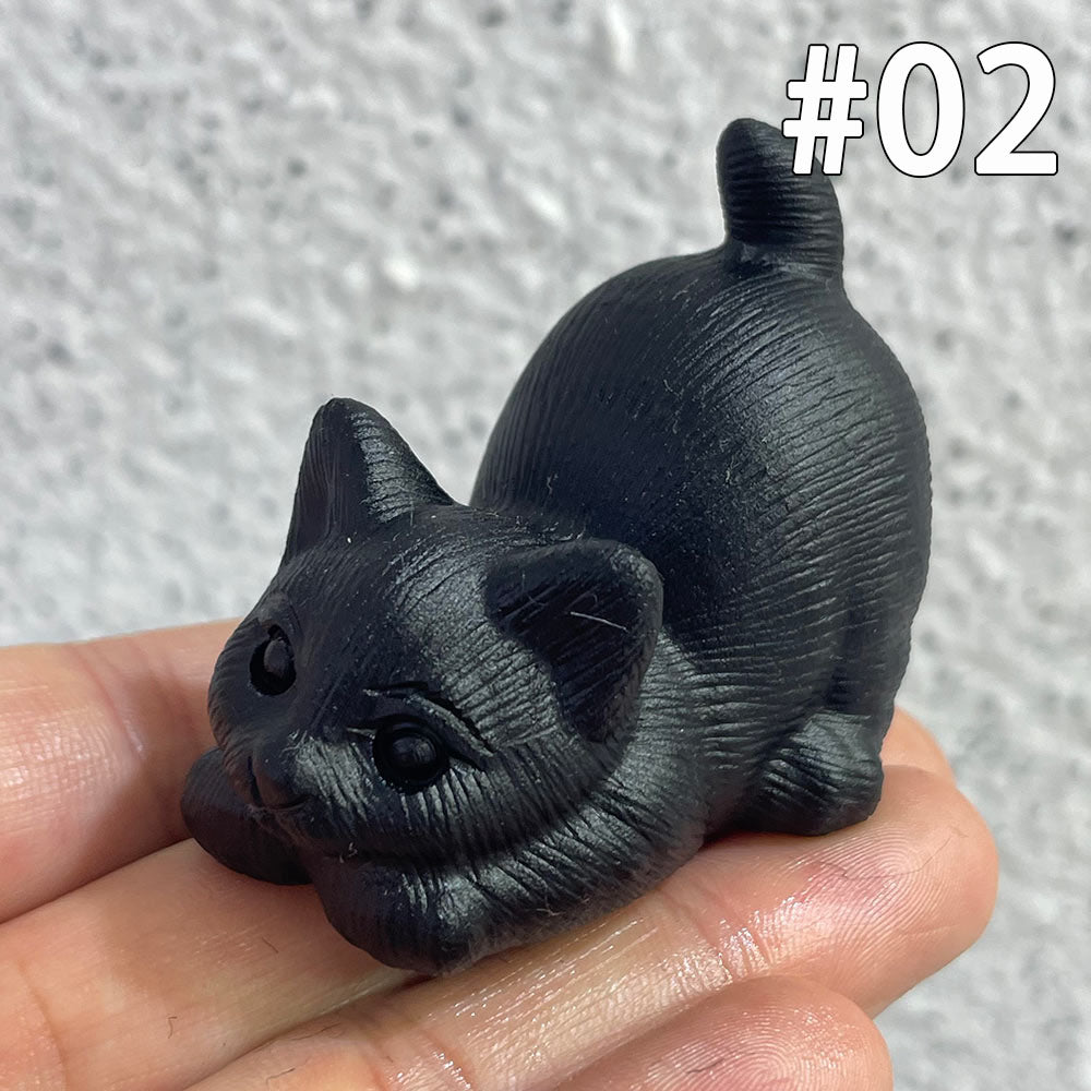 The Perfect Gift for Cat Lovers | Black Obsidian Crystal Cat
