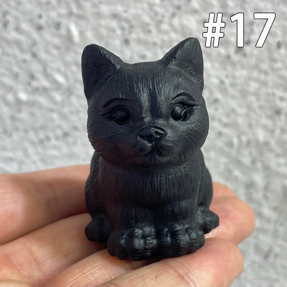 The Perfect Gift for Cat Lovers | Black Obsidian Crystal Cat