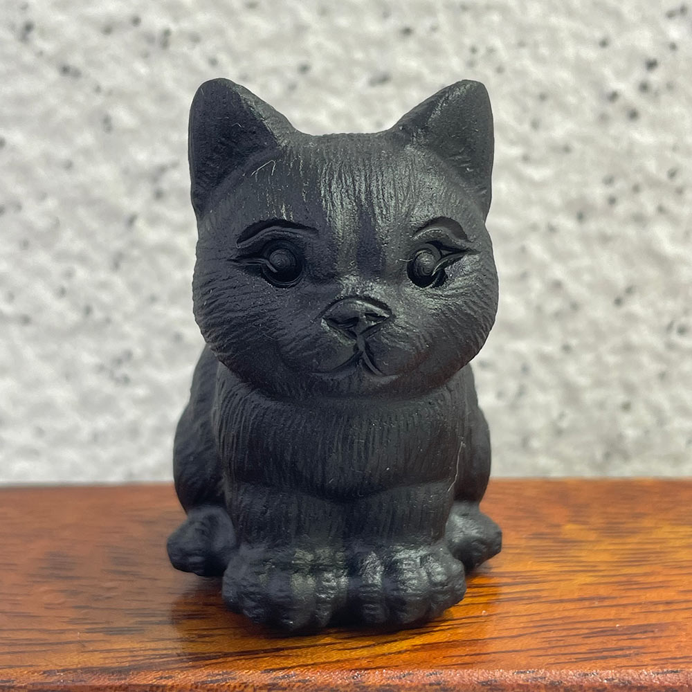 The Perfect Gift for Cat Lovers | Black Obsidian Crystal Cat