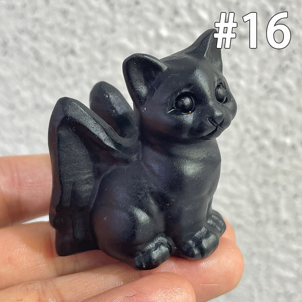 The Perfect Gift for Cat Lovers | Black Obsidian Crystal Cat
