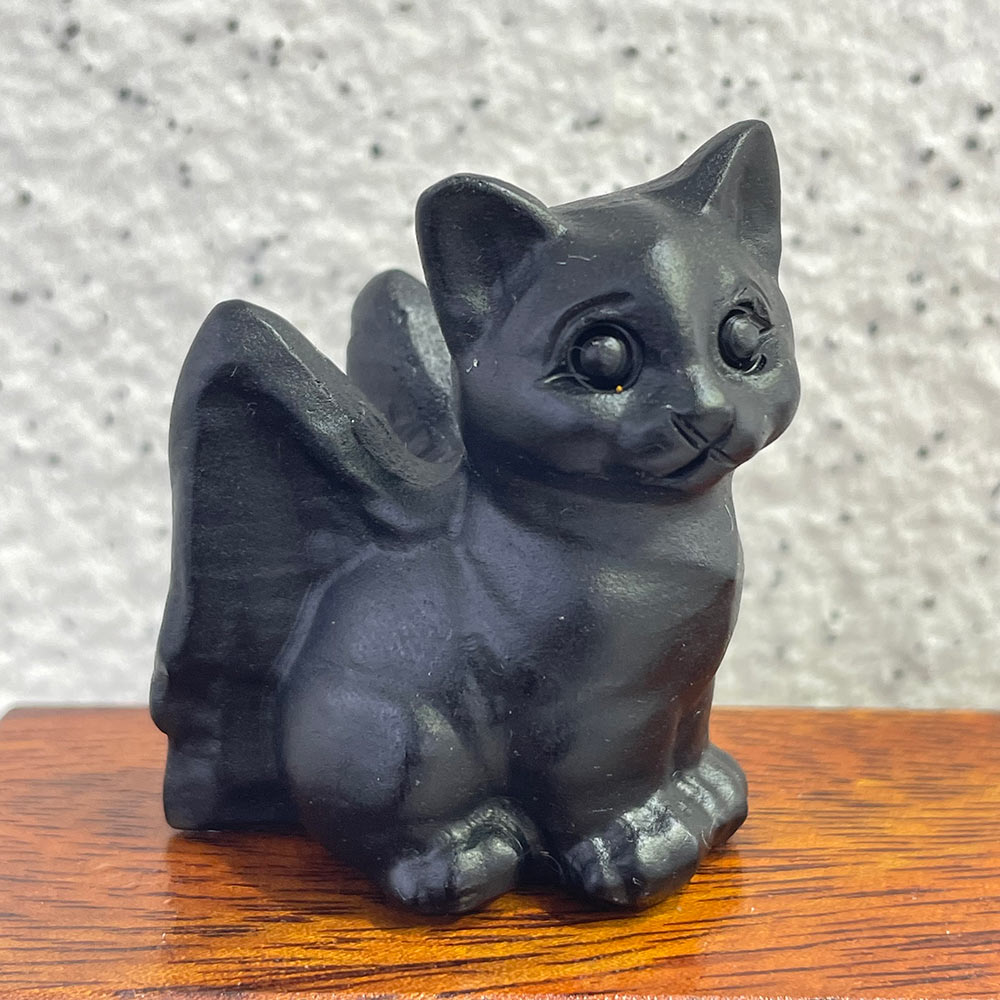 The Perfect Gift for Cat Lovers | Black Obsidian Crystal Cat
