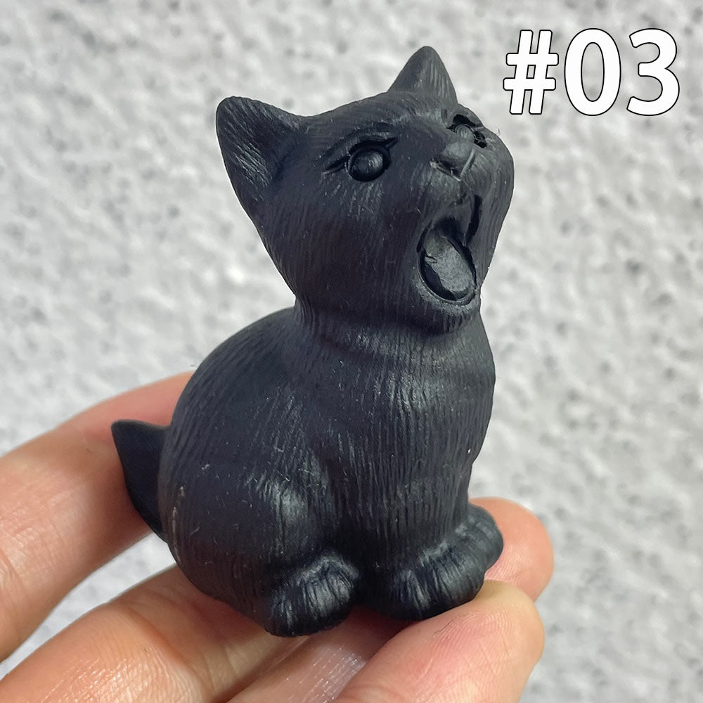 The Perfect Gift for Cat Lovers | Black Obsidian Crystal Cat