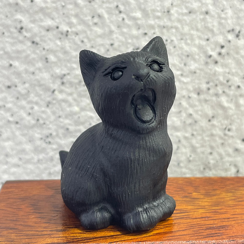 The Perfect Gift for Cat Lovers | Black Obsidian Crystal Cat