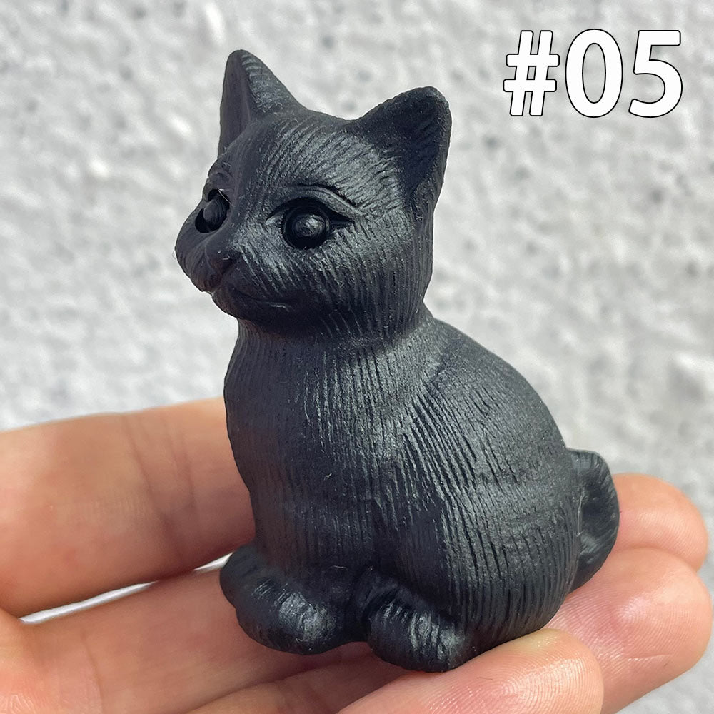 The Perfect Gift for Cat Lovers | Black Obsidian Crystal Cat