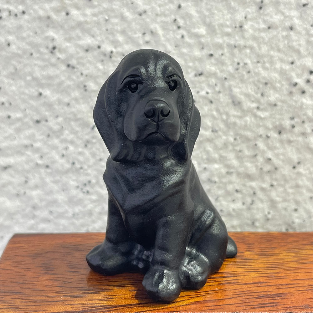 Natural Black Obsidian Dog Carving | Crystal Animal Totem