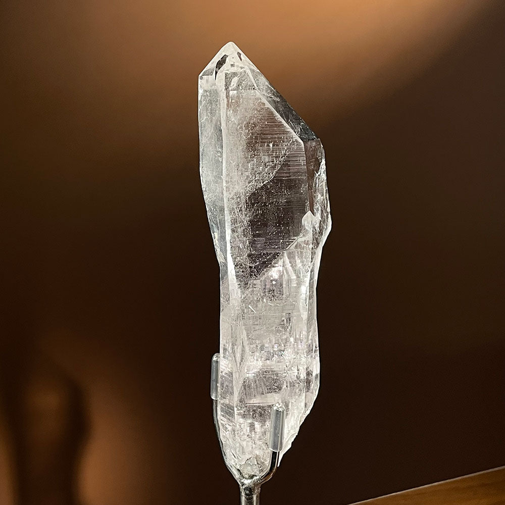 Natural Indian Himalayan Quartz Crystal (135mm) - Deep Growth Striations