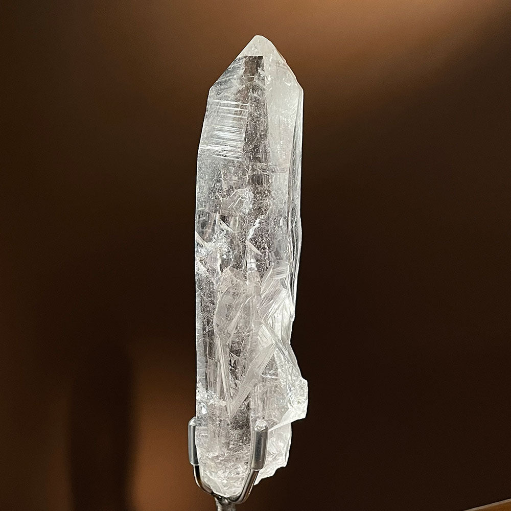 Natural Indian Himalayan Quartz Crystal (135mm) - Deep Growth Striations