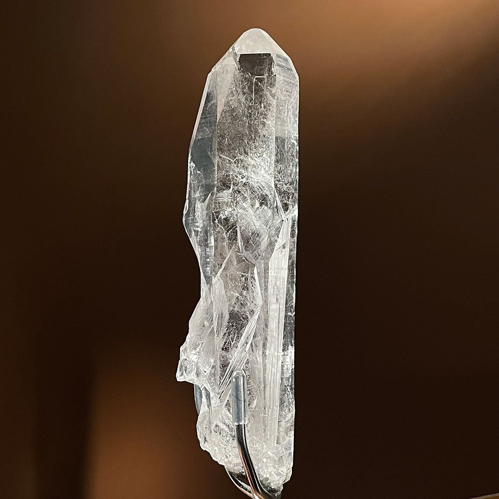 Natural Indian Himalayan Quartz Crystal (135mm) - Deep Growth Striations