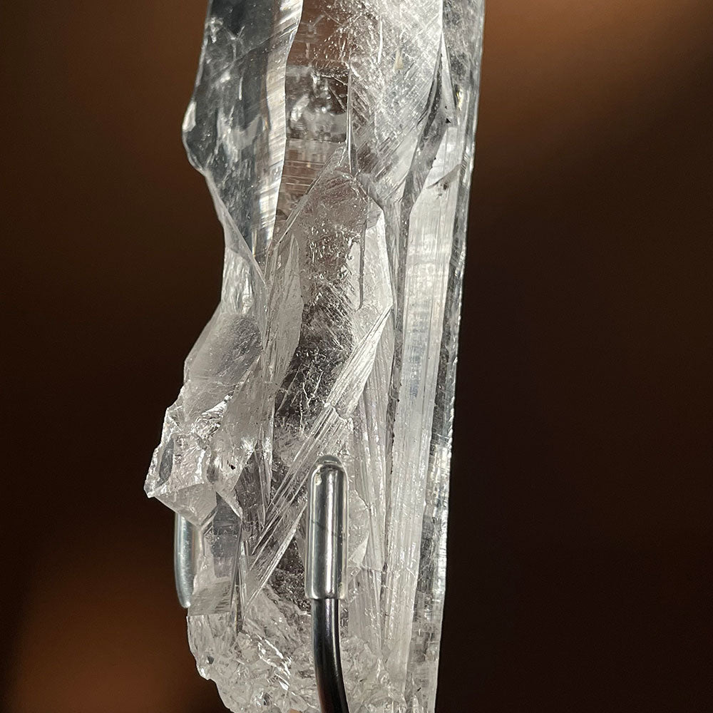 Natural Indian Himalayan Quartz Crystal (135mm) - Deep Growth Striations