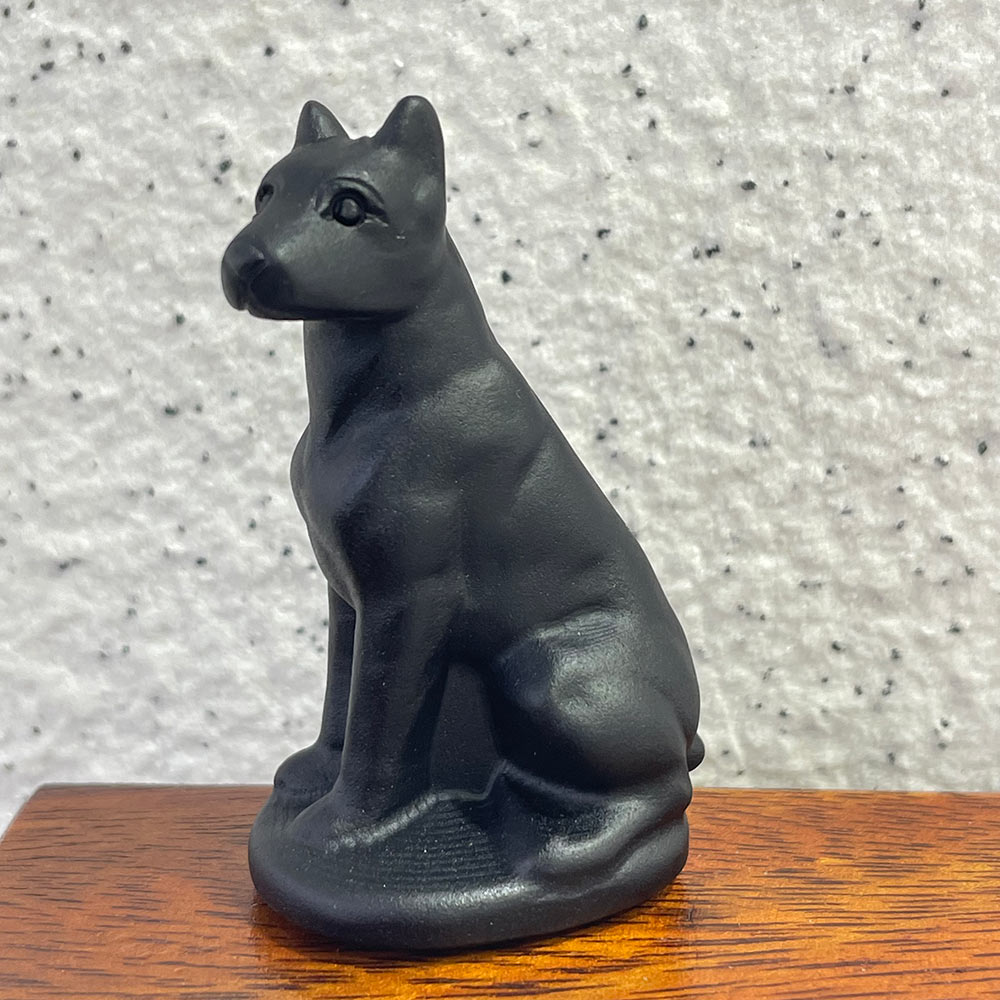 Natural Black Obsidian Dog Carving | Crystal Animal Totem