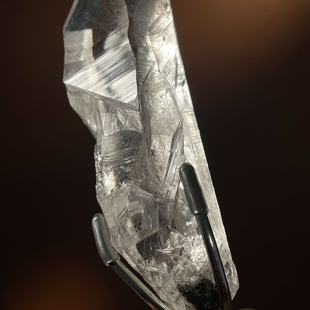 Natural Indian Himalayan Quartz Crystal (135mm) - Deep Growth Striations