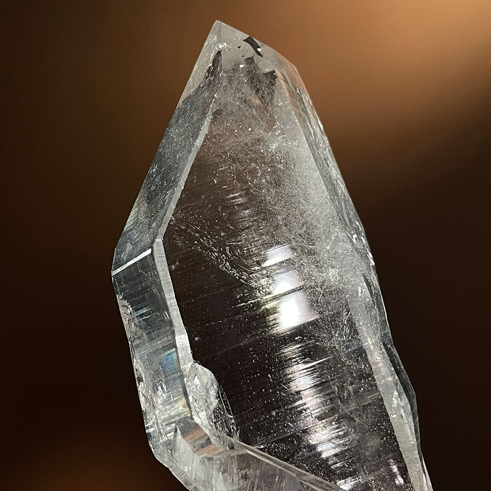 Natural Indian Himalayan Quartz Crystal (135mm) - Deep Growth Striations