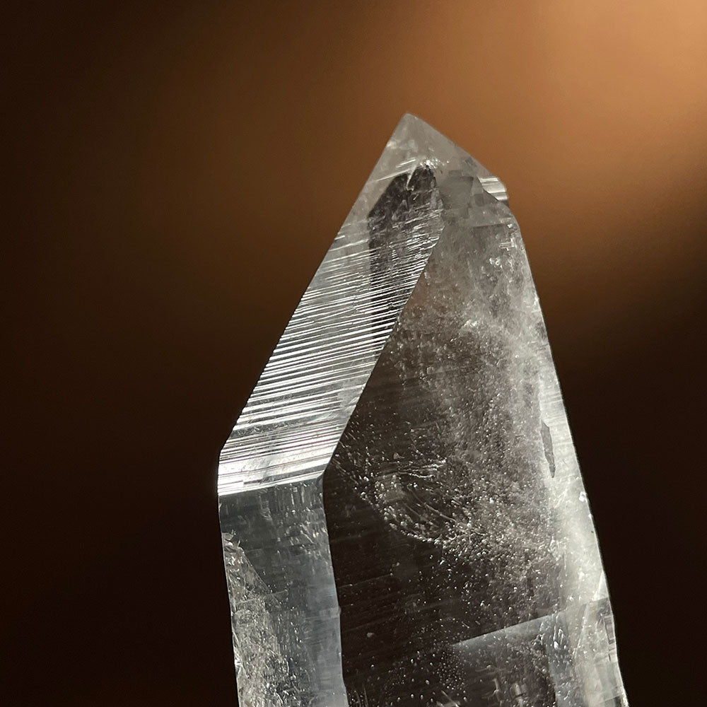 Natural Indian Himalayan Quartz Crystal (135mm) - Deep Growth Striations